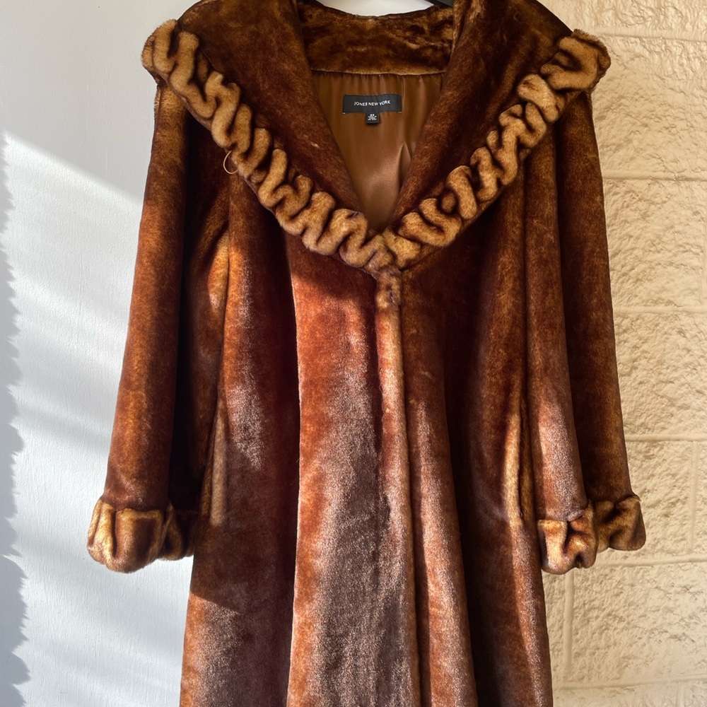 Jones New York Rich Brown Teddy Jacket